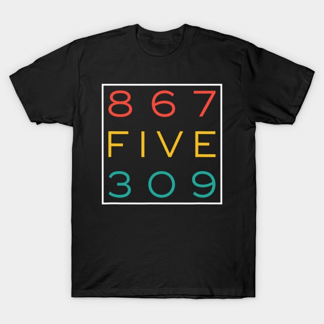 8675309 Nostalgic and Funny 70s 80s Retro Vintage T-Shirt by Daphne R. Ellington